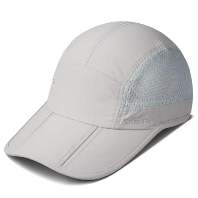 Image of iBasingo Folding Baseball Cap Summer Mesh Running Hats Visors Sport Outdoor Waterproof Hat Trucker Hiking BVH07 (Light Gray)