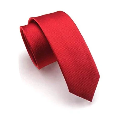 Image of JEMYGINS 2.4&quot; Red Tie Silk Skinny Ties for Men Slim Necktie (6cm)