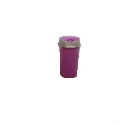 Image of 45L TOUCH TOP BIN / DUSTBIN RUBBISH KITCHEN HOME PLASTIC RECYCLING (Plum Purple silver lid)