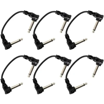 Image of Hosa CFS 606 Molded Right Angle Guitar Patch Cable, 6 inch (6 pack)