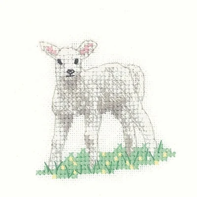 Image of Heritage Lamb Aida 14 Count Counted Cross Stitch Kit