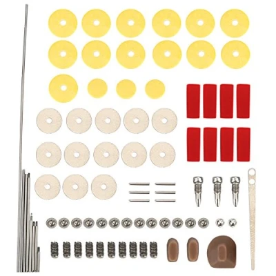 Image of Flute Repair Tools Kit w 16pcs Open Hole Sound Pads, Musical Instrument Woodwind Maintenance Set