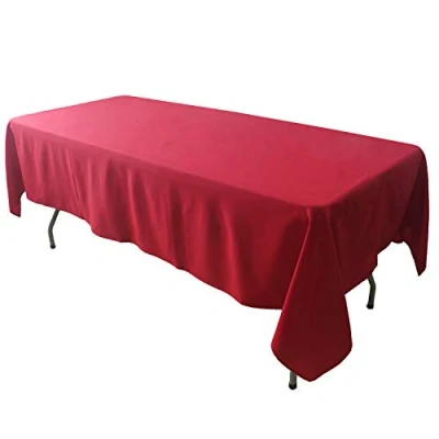 Image of KaitatsuSen Oblong Rectangular Polyester Fabric Tablecloth, Red, 150x300 cm