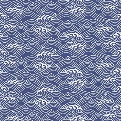 Image of 20 Lunch Napkins Blue Waves Maritime 33 cm Embossed
