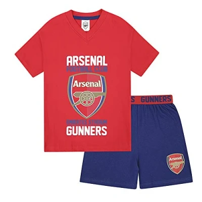 Image of Arsenal FC Official Football Gift Boys Kids Pyjamas Red 8 9 Years