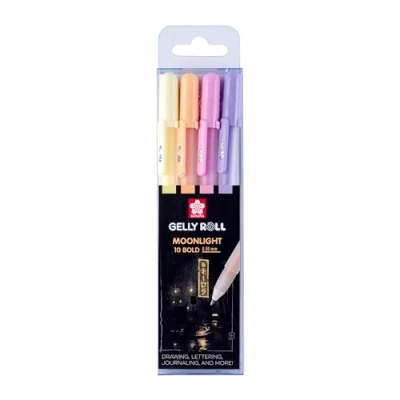 Image of SAKURA Gelly Roll Moonlight Gel Pen Set Sunrise 4 Opaque Pastel Colours Pens for Writing, Drawing, Journalling &amp; Crafts