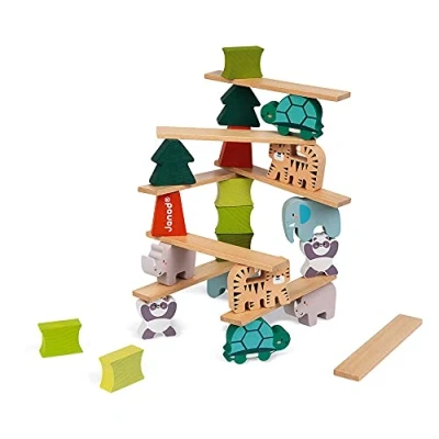 Image of Janod The Balancing Animals Game Educational and Early Years Teaches Fine Motor Skills Wwf Partnership Fsc Certified Suitable for Ages 2 Up, J08613