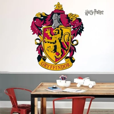 Image of Harry Potter Wall Sticker Gryffindor Crest Decal Wizarding World Art (90cm Height x 70cm Width)