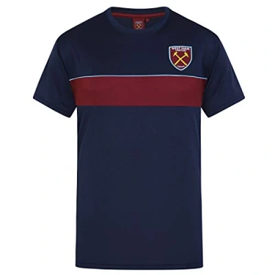Image of West Ham United FC Official Gift Mens Poly T Shirt Navy 3XL
