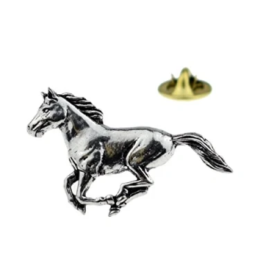Image of GTR A19 Running Horse English Pewter Lapel Pin Badge XTSPBA19