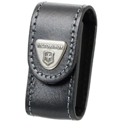 Image of Victorinox 4.0518.XL &quot;Jumbo&quot; Leather Belt Pouch for Swissflash/Minichamp of Leather, Black