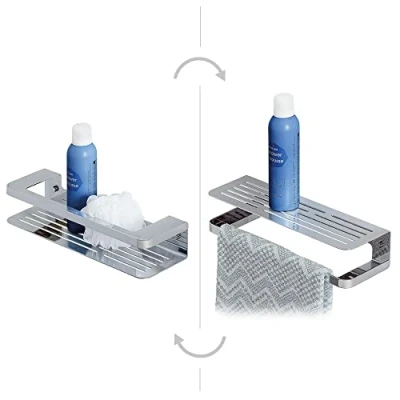 Image of Tiger Shower Basket/Towel Rail, Stainless steel, Chrome, BxHxT: 35 x 7 10,6 cm
