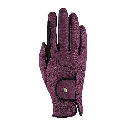 Image of Roeckl Sports equestrian gloves LONA, ladies summer riding glove, grape wine 8