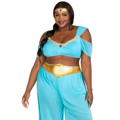 Image of Leg Avenue 86818X08055 costume character Sexy Desert Princess +, Solid, Turquoise, 1X 2X (EUR 48 52)