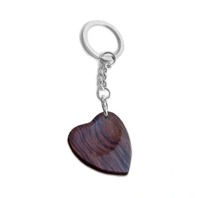 Image of Strungout Custom Engraved Heart Shaped Wooden Guitar Plectrum Novelty Gift Pick Pendant Keychain in Presentation Box