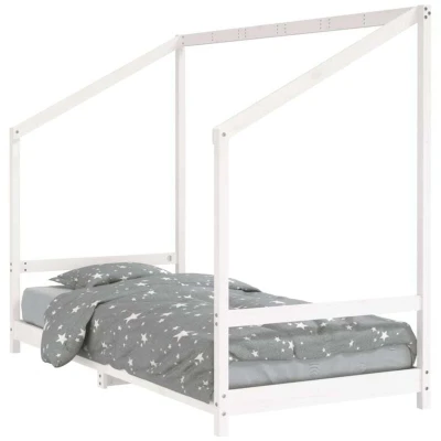 Image of vidaXL Kids Bed Frame White 90x200 cm Solid Wood Pine