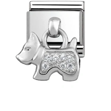 Image of Nomination Silver Hanging Dog Charm