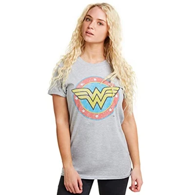 Image of DC Comics Women&#039;s Ww Classic T Shirt, Grey (Grey Heather Spo), 10 (Manufacturer Size:Medium)