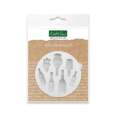 Image of Katy Sue Miniature Assorted Bottles Silicone Mould for Cake Decorating &amp; Craft Size 80 x 75 10mm or 3.2 3 0.4 inches.