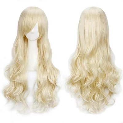 Image of ColorfulPanda Charming Long Wavy Hair Costume Halloween Cosplay Party Blonde Wigs for Women Ladies Blond Wig