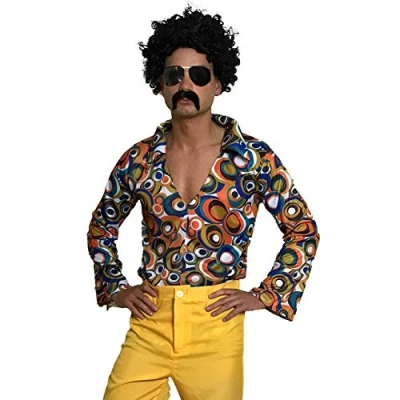 Image of SOWEST Mens 60s 70s Fancy Dress Party Hippie Shirt (X Large)