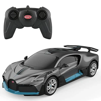 Image of TURBO CHALLENGE 095602 Bugatti Divo RC Prestige Remote Controlled Car Grey 1/24 Plastic Children&#039;s Toy Gifts Birthday Official Licence from 6 Years, Multicoloured