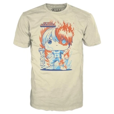 Image of Funko Boxed Tee: My Hero Academia (MHA) Todoroki Large (L) T Shirt Clothes Gift Idea Short Sleeve Top for Adults Unisex Men and Women Official Merchandise Fans