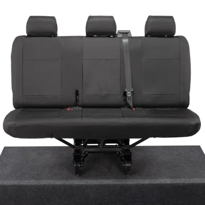 Image of UK Custom Covers SC245BAD5 Tailored Heavy Duty Waterproof 3rd Row Rear Bench Seat Cover Black To Fit VW Transporter T5/T5.1 Shuttle 2003 2015