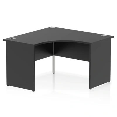 Image of Impulse 1200mm Corner Office Desk Black Top Panel End Leg
