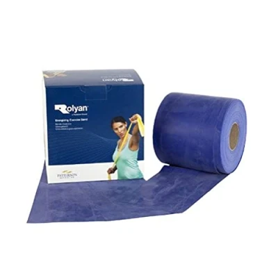 Image of ROLYAN Energising Exercise Bands Latex Free, 50m, Blue Extra Heavy, Elastic Band For Upper Body, Lower &amp; Core Exercise, Physical Therapy, Pilates, Home Workouts, Rehab, Fitness