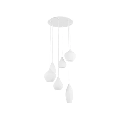 Image of Soft 6 Light Spiral Cluster Ceiling Pendant White, E14