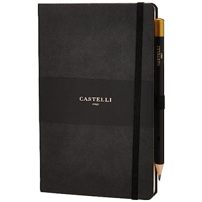 Image of Castelli RQ24/25 464 Medium Lined Ruled Tucson Notebook Graphite Black