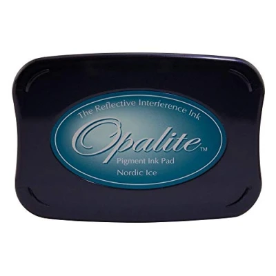 Image of Tsukineko Opalite Ink Pad, Nordic Ice Blue, 9.5cmx6.5cmx1.5cm
