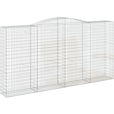 Image of vidaXL Arched Gabion Baskets 10 pcs 400x50x200/220 cm Galvanised Iron