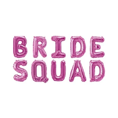 Image of Neviti 776087 Foil Balloon Bunting Bride Squad Pink, 40 x cm