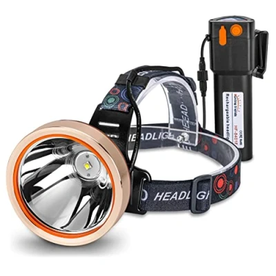 Image of Hunting friends High Power LED Headlamp Rechargeable Headlight Waterproof Head Flashlight Torch for Fishing Camping (Yellow Light)