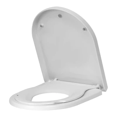 Image of WOLTU Family Toilet Seat with Removable Child Seat, Soft Close , Quick Release D Shape, Easy Top and Bottom Mounting Adjustable Hinges, White
