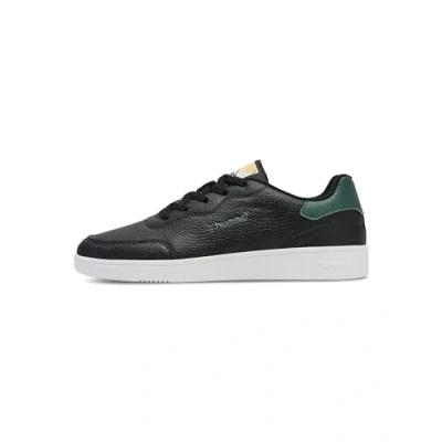 Image of hummel Unisex Match Point Sneaker, Black/Jungle Green, 5 UK