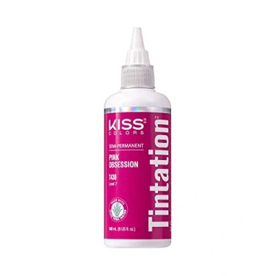 Image of Kiss Tintation Semi Permanent Hair Colour With Argan Oil, Aloe Vera Pink Obsession T430