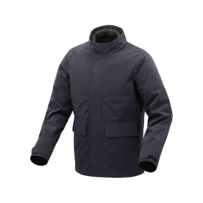Image of Tucano Urbano Urban Distressed Hydroscud 4 Season Motorcycle Jacket, Men&#039;s Thermal Windproof and Rainproof Jacket with Detachable Vest, CE Class A Blue Size M