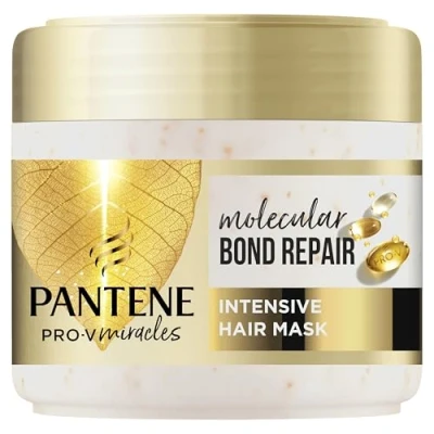 Image of Pantene Molecular Bond Repair Intensive Hair Mask with Biotin 300ml. Pro V Concentrated Formula for Extremely Dry Damaged Hair. Leaves Visibly Healthier, Strengthened and Regenerated