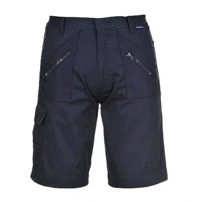 Image of Portwest S889 Elasticated Action Workwear Safety Shorts Navy, L