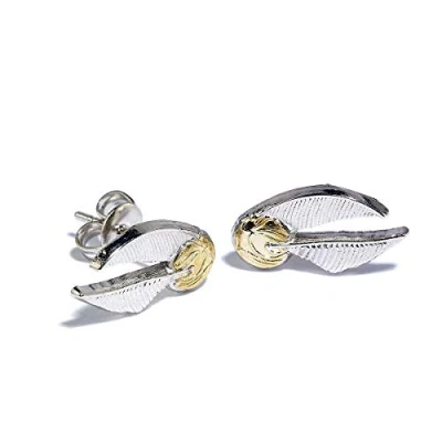 Image of Harry Potter Silver Plated Golden Snitch Stud Earrings WES004