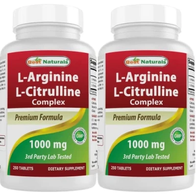 Image of Best Naturals L Arginine Citrulline Complex 1000 mg 250 Tablets (250 Count (Pack of 2))