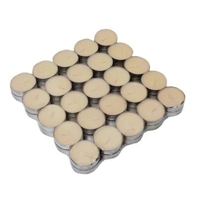 Image of Marco Paul 50 Tea Lights Candles Scented tealights Long Burning for Home Decor Accessories Living Room, Wedding Table Decoration, Christmas Valentines Candle (Orange Scent)