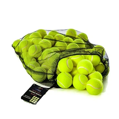 Image of Aspect 24x Practice Tennis Balls, Pressure less Training Exercise Balls with Easy Transport bag, Soft Rubber Perfect for Beginners Lessons Pet Dog Playing