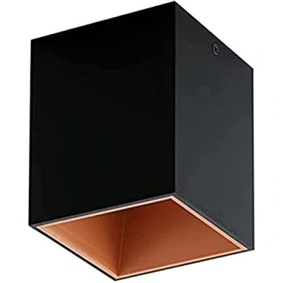 Image of EGLO Wall/Ceiling Lamp, Aluminium, Plastic, Integriert, 4 W, Black, Copper, 94496