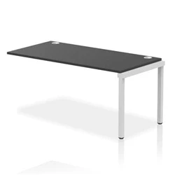 Image of Impulse Bench Single Row Ext Kit 1600 Silver Frame Desk Black