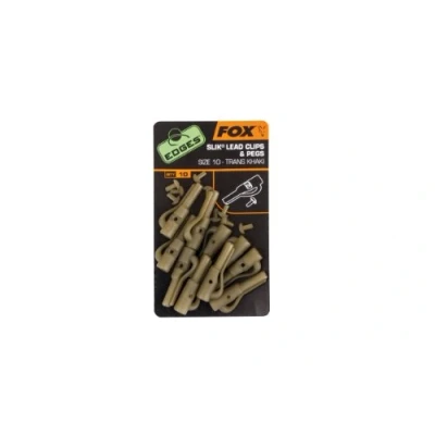 Image of Fox Edges Slik Lead Clip + Pegs Size 10 KHAKI