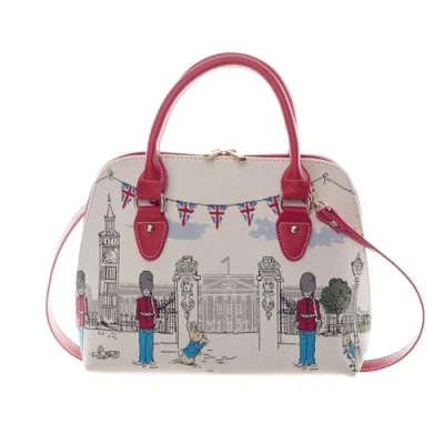 Image of Signare Victorian Beatrix Potter Peter Rabbit In London Convertible Ladies Handbag with Shoulder Strap, Cross Body or Style